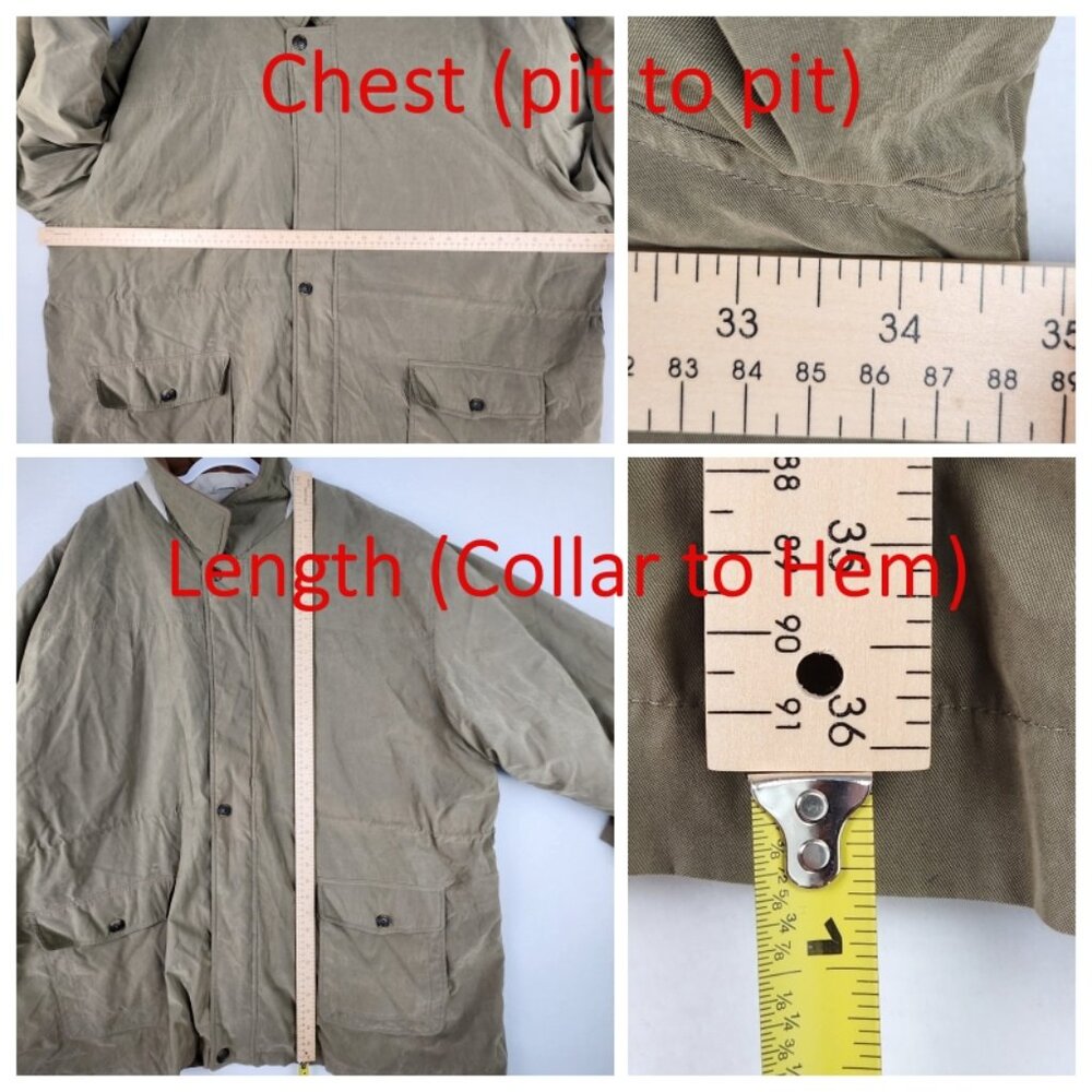 Members Only Mens 5X Green Field Coat Leather Collar Removable Quilted Liner - Picture 14 of 16